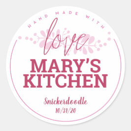 Aangepaste keukenlabels + Jouw naam Ronde Sticker