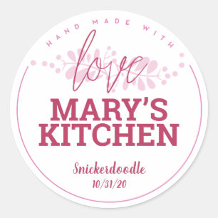 Aangepaste keukenlabels + Jouw naam Ronde Sticker