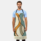 Aangepaste keukennaam Boho Abstract Mid Century Ca Schort (Gedragen)