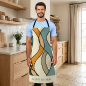Aangepaste keukennaam Boho Abstract Mid Century Ca Schort