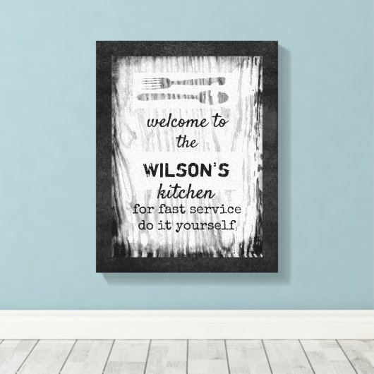 aangepaste keukenquote canvas wand (Insitu (Houten vloer))