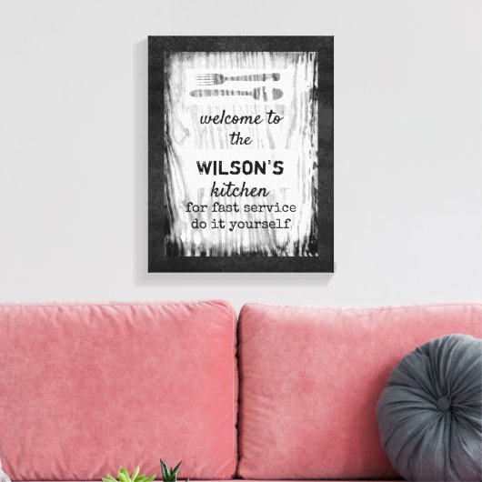 aangepaste keukenquote canvas wand (Insitu (Woonkamer))