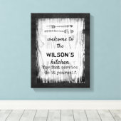 aangepaste keukenquote canvas wand afdruk (Insitu (Houten vloer))
