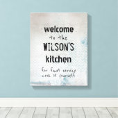 aangepaste keukenquote canvas wand afdruk (Insitu (Houten vloer))