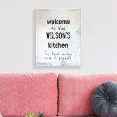 aangepaste keukenquote canvas wand afdruk (Insitu (Woonkamer))