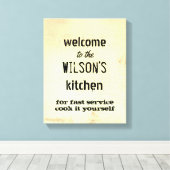 aangepaste keukenquote canvas wand afdruk (Insitu (Houten vloer))