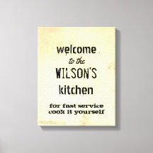 aangepaste keukenquote canvas wand