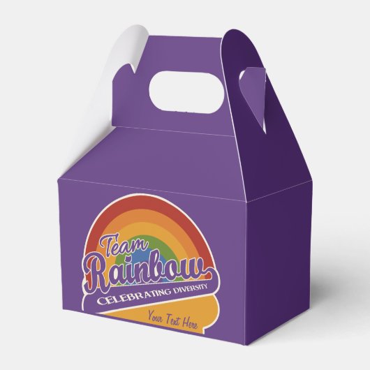 Aangepaste keuzelijst voor teamregenboog bedankdoosjes (Voorkant Zijde)