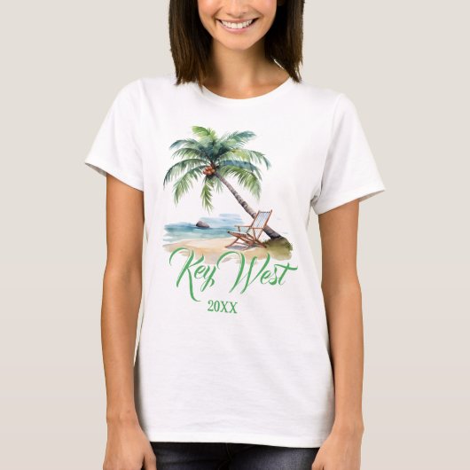 Aangepaste Key West-strand  T-shirt (Voorkant)