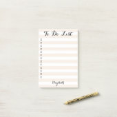 Aangepaste Khaki Striped Checklist om lijst te doe Post-it® Notes (Op bureau)