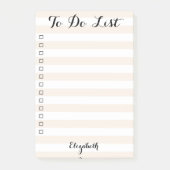 Aangepaste Khaki Striped Checklist om lijst te doe Post-it® Notes (Voorkant)