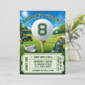 Aangepaste Kids Golf verjaardag Kaart (Staand voorkant)