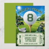 Aangepaste Kids Golf verjaardag Kaart (Voorkant / Achterkant)