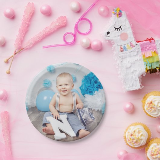 Aangepaste Kids Verjaardag Foto Papieren Bordje (Feest)