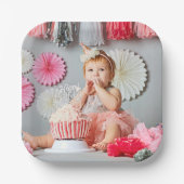 Aangepaste Kids Verjaardag Foto Papieren Bordje (Voorkant)