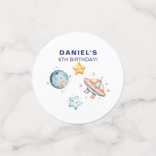 Aangepaste Kids Verjaardag Space-thema Confetti (Kleine voorkant)