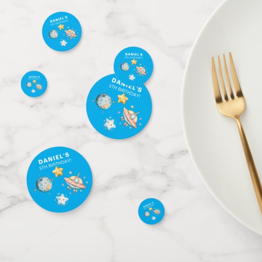 Aangepaste Kids Verjaardag Space-thema Confetti (Groep)
