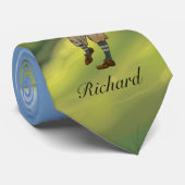 Aangepaste kijk golfer golf stropdas (Opgerold)