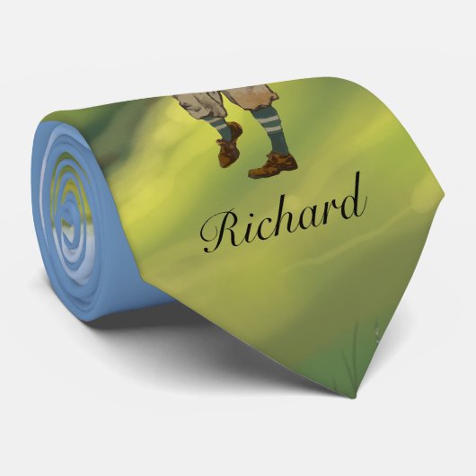 Aangepaste kijk golfer golf stropdas (Opgerold)