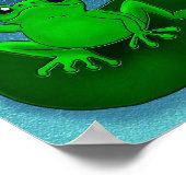 Aangepaste kikker zwaaiende kikker met naam kinder poster (Hoek)