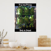 Aangepaste kikkerposter Terug naar school Poster (Keuken)