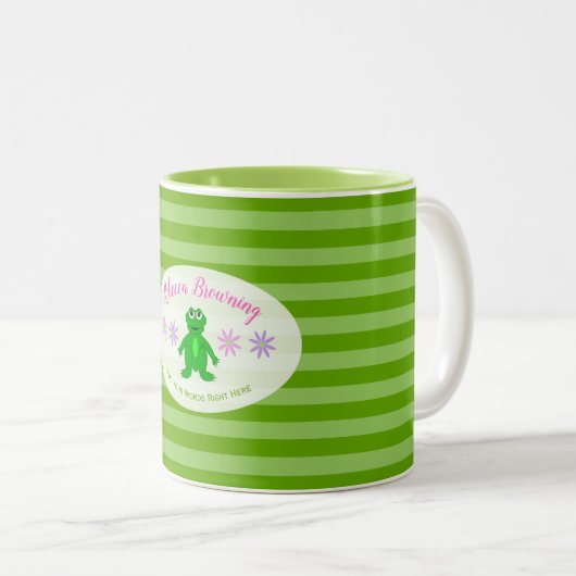 Aangepaste kikkervis-Mok Tweekleurige Koffiemok (Voorkant rechts)