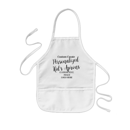 Aangepaste Kind Schorten, White Chef gepersonalise Kinder Schort (Voorkant)