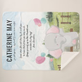 Aangepaste Kind voor berichten met ellefant Sherpa Deken (Voorkant (horizontaal))