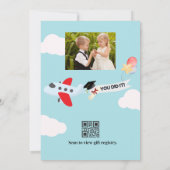 Aangepaste Kinder Afstuderen & QR Code, Foto, Vlie Kaart (Achterkant)