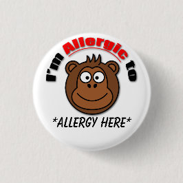 Aangepaste kinder-allergiebadge ronde button 3,2 cm