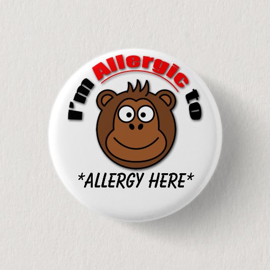 Aangepaste kinder-allergiebadge ronde button 3,2 cm (Voorkant)