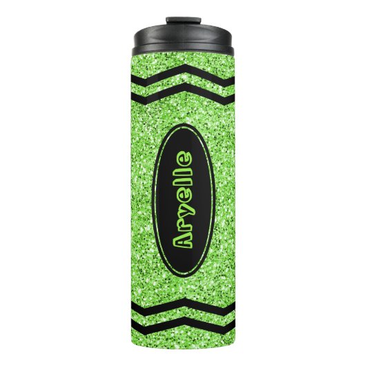 Aangepaste Kinder Apple Green Glitter Crayon Tumbl Thermosbeker (Voorkant)