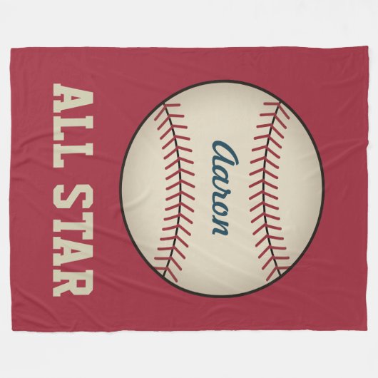 Aangepaste  Kinder Baseball Fleece Blanket Deken (Voorkant (Horizontaal))