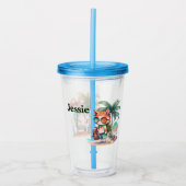 Aangepaste Kinder Beachcomber Cat Acryl Drinkbeker (Voorkant)