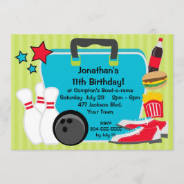 Aangepaste Kinder Bowling Party Kaart