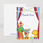 Aangepaste Kinder Circus Bedankkaart Notitiekaartje (Voorkant / Achterkant)
