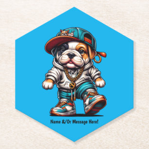 Aangepaste kinder coaster met Bulldog Puppy Kartonnen Onderzetters