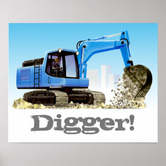 Aangepaste Kinder constructie voor digitaal of exc Poster