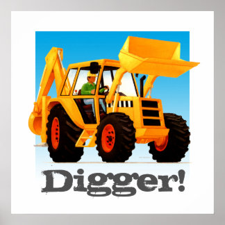 Aangepaste Kinder constructiedrukguldenmachine Poster