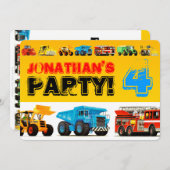 Aangepaste Kinder constructietransporten 4e verjaa Kaart (Voorkant / Achterkant)