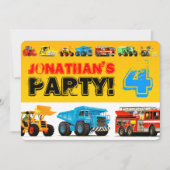 Aangepaste Kinder constructietransporten 4e verjaa Kaart (Voorkant)