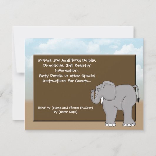 Aangepaste Kinder dag voor uitnodigingen, Oerwoude Kaart (Achterkant)