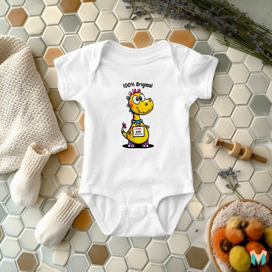 Aangepaste Kinder Dinosaurus met Naam en Telefoon  Romper