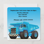 Aangepaste Kinder driepuntsbouw Birthday Party Kaart (Achterkant)