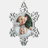 Aangepaste Kinder foto aandenken Tin Sneeuwvlok Ornament (Rechts)