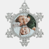 Aangepaste Kinder foto aandenken Tin Sneeuwvlok Ornament (Voorkant)