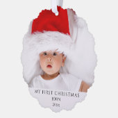 Aangepaste kinder foto Kerst Ornament Kaart (Links)