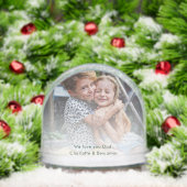 Aangepaste Kinder Foto Moderne Keepsake Mama en Pa Sneeuwbol (Kerstmis)