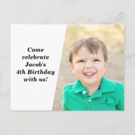 Aangepaste Kinder foto Verjaardag Afbeelding zwart Uitnodiging Briefkaart