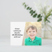 Aangepaste Kinder foto Verjaardag Afbeelding zwart Uitnodiging Briefkaart (Staand voorkant)